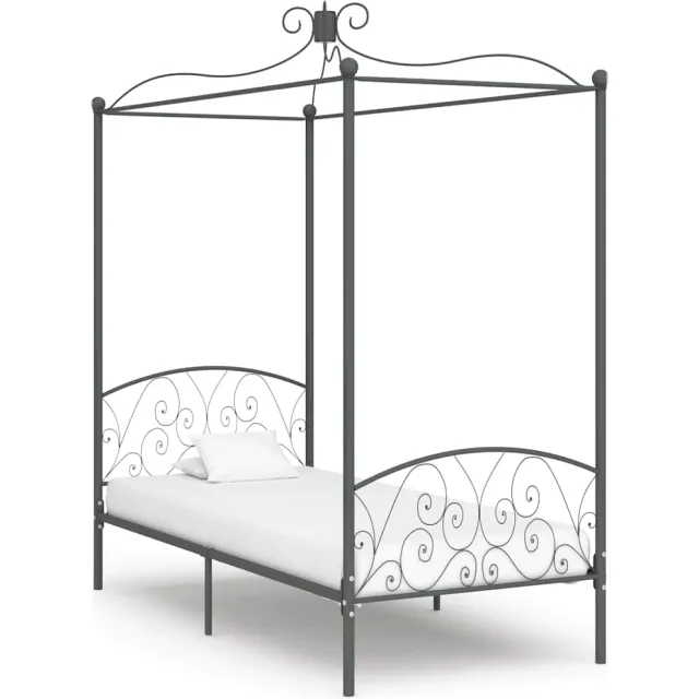 vidaXL Hemelbedframe metaal grijs 100x200 cm
