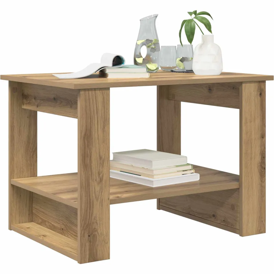 vidaXL Salontafel Artisan Eiken 72 x 50 x 50 cm Bewerkt hout Bruin