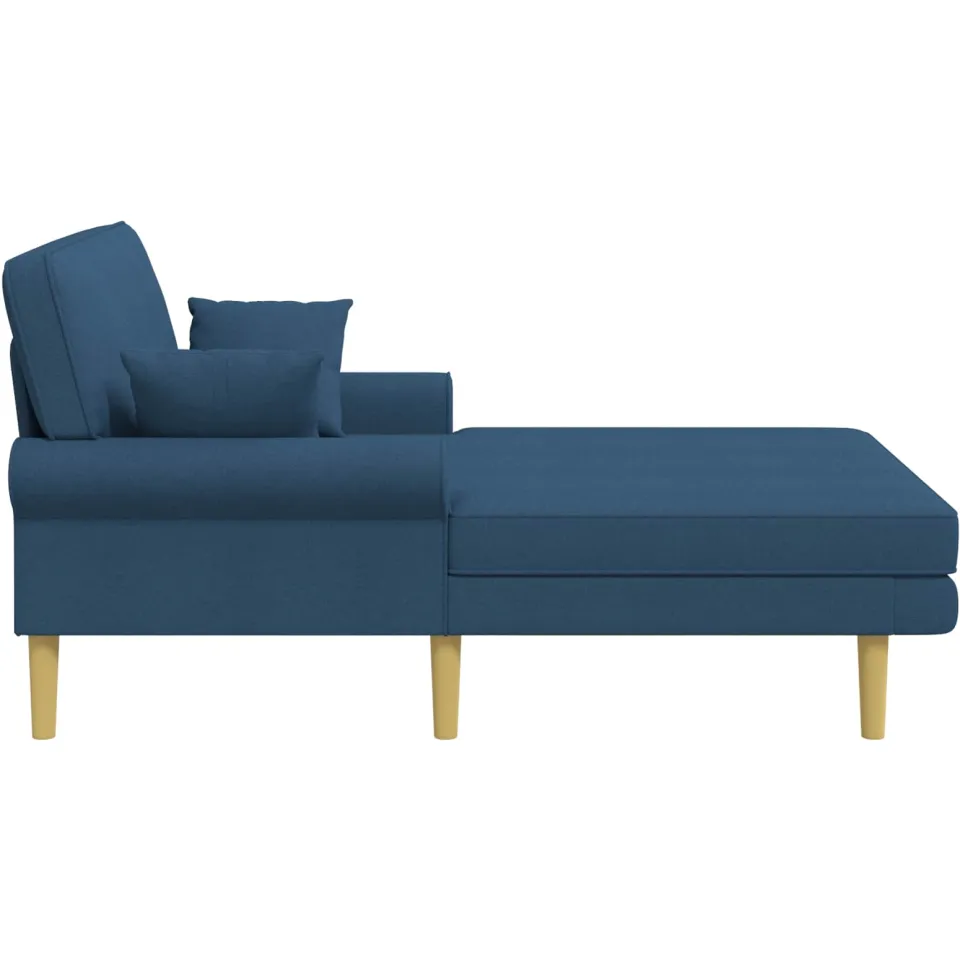 vidaXL Chaise longue Blauw Stof, foto 4