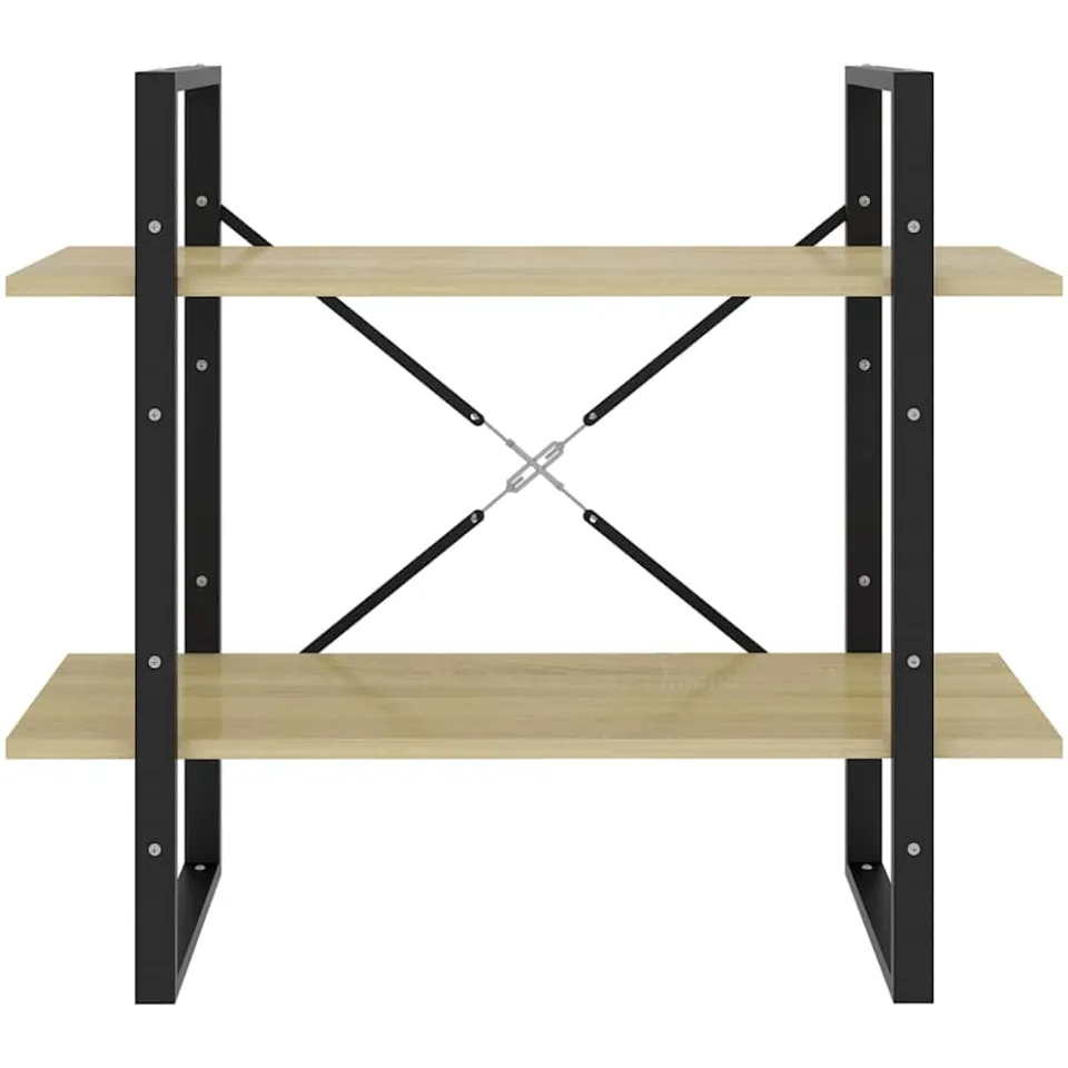 vidaXL Boekenkast met 2 schappen 80x30x70 cm bewerkt hout sonoma eiken, foto 4