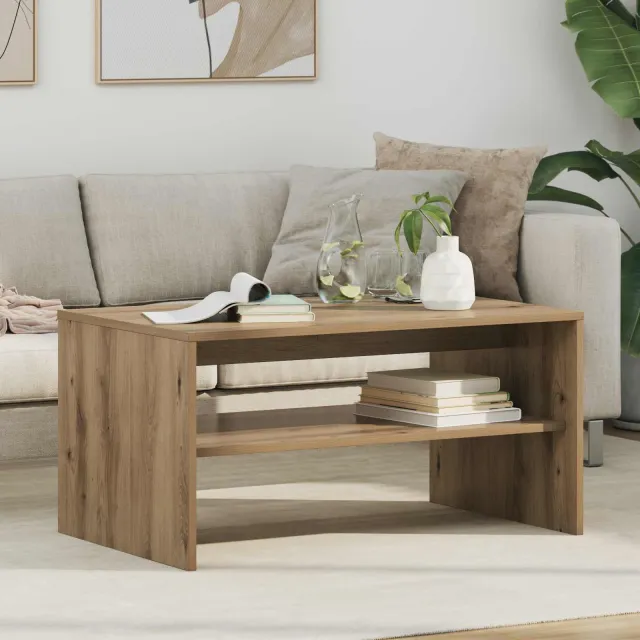 vidaXL Salontafel Artisan Eiken 80 x 50 x 40 cm Bewerkt hout Bruin