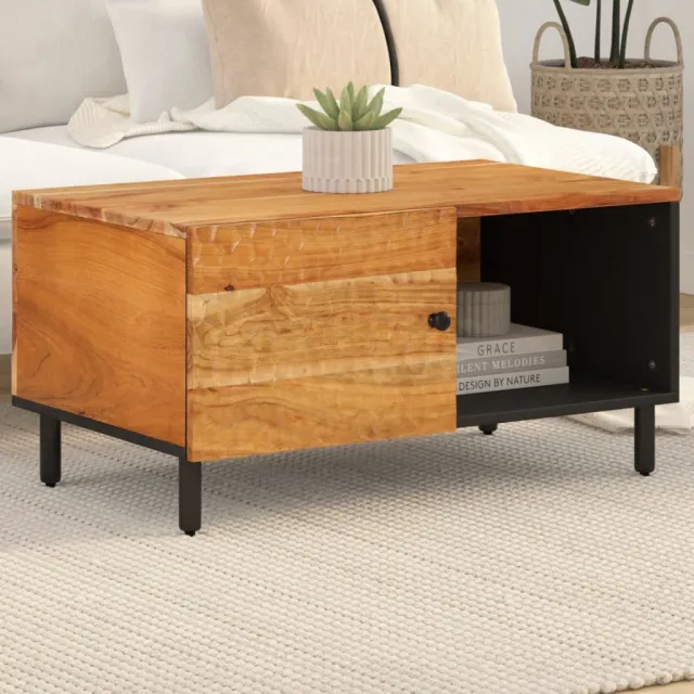 vidaXL Salontafel 80x50x40 cm massief acaciahout bruin, foto 2
