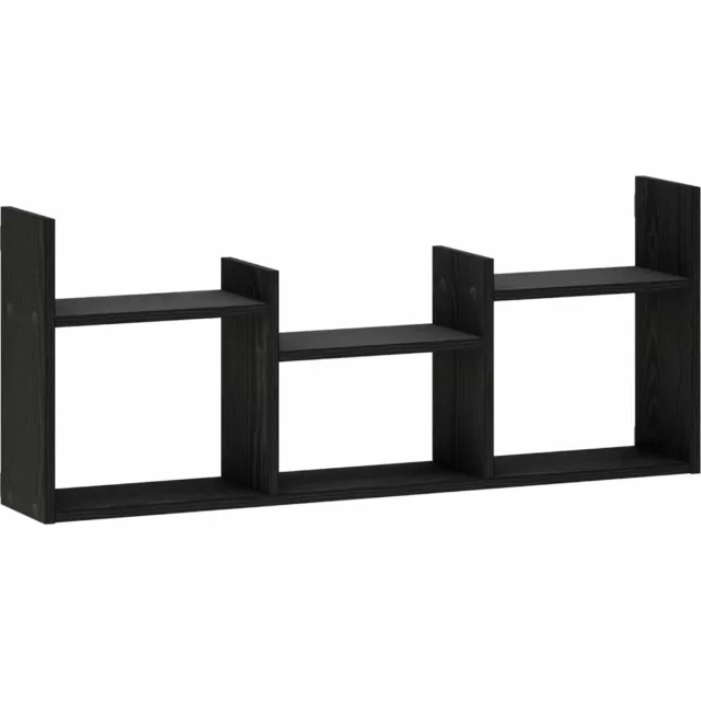 vidaXL Wandplank - Zwart - eiken - 97,5 - x - 17 - x - 40 - cm - Bewerkt - hout