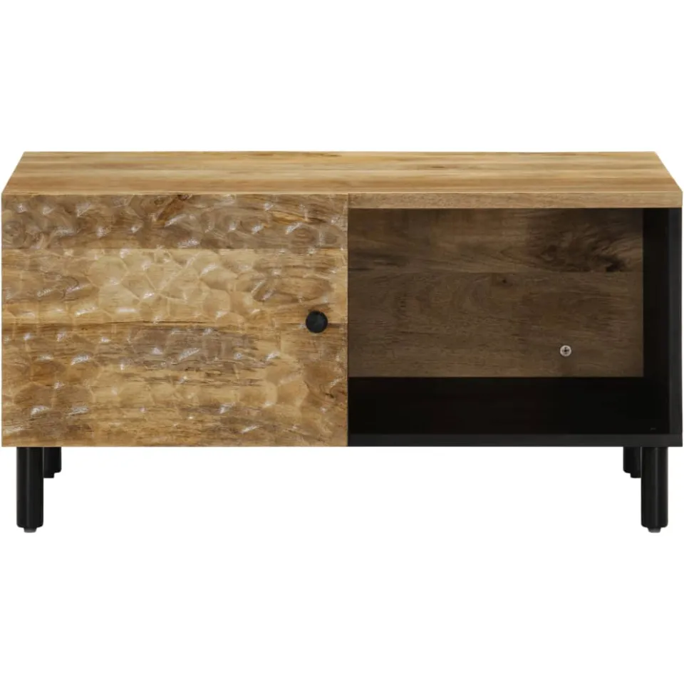 vidaXL Salontafel 80x50x40 cm massief mangohout bruin, foto 2