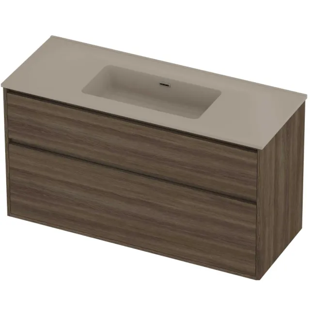 Proline Tribute Badmeubelset Porselein Elegant Enkel 120x46x67 cm Mat Crème Cotton Vital Oak Eiken