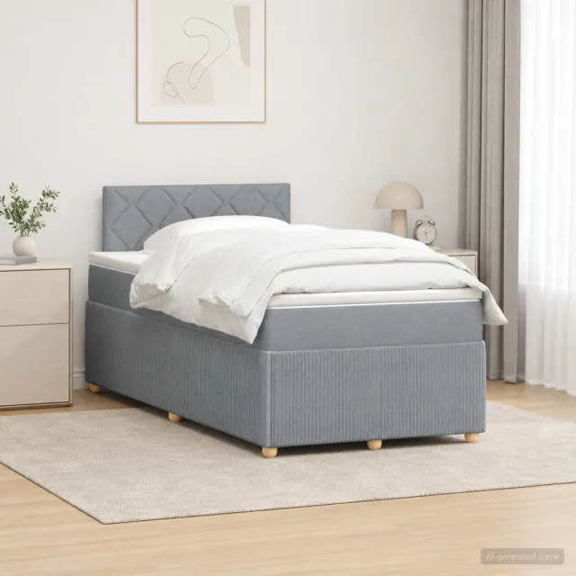 vidaXL Boxspringbed met matras Lichtgrijs 120 x 200 cm Stof