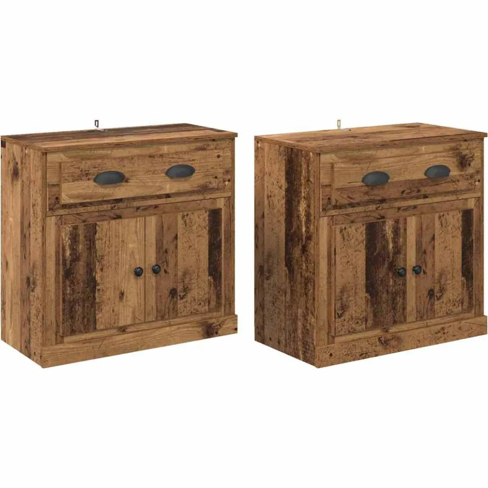 vidaXL Dressoirs 2 st Oud Hout 70 x 35,5 x 67,5 cm Bewerkt hout bruin, foto 3