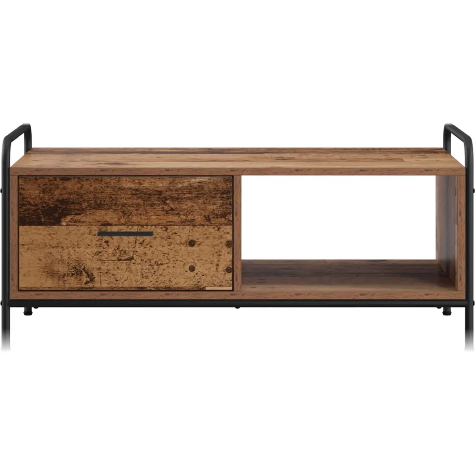 vidaXL Salontafel Oud hout 90 x 49 x 41 cm Bewerkt hout bruin, foto 3