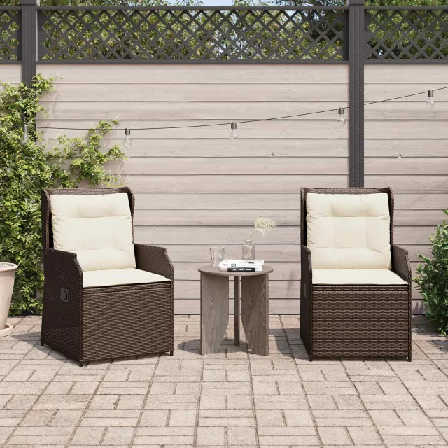 vidaXL Tuinbank 2 st Bruin poly rattan