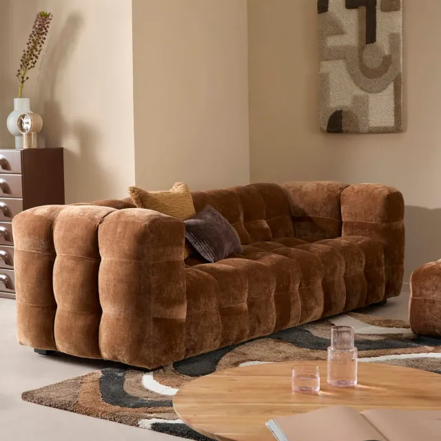 NOUS Living Mint 3-zitsbank bruin, foto 2