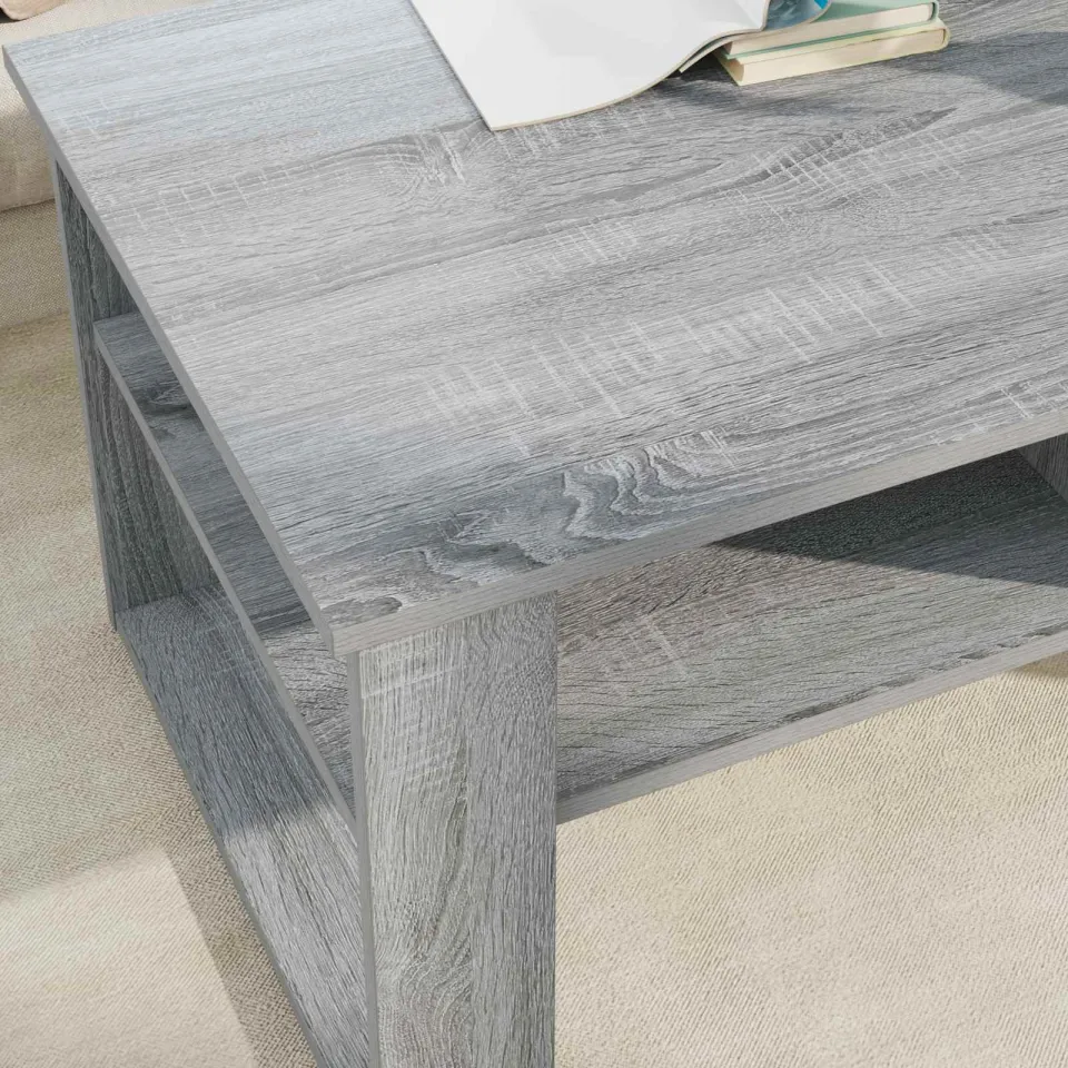 vidaXL Salontafel Grijs Sonoma 96 x 54 x 44 cm Bewerkt hout, foto 4