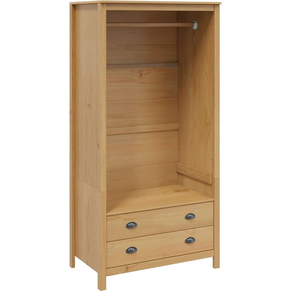 vidaXL Kledingkast met lade HILL Honingbruin 84 x 50 x 170 cm