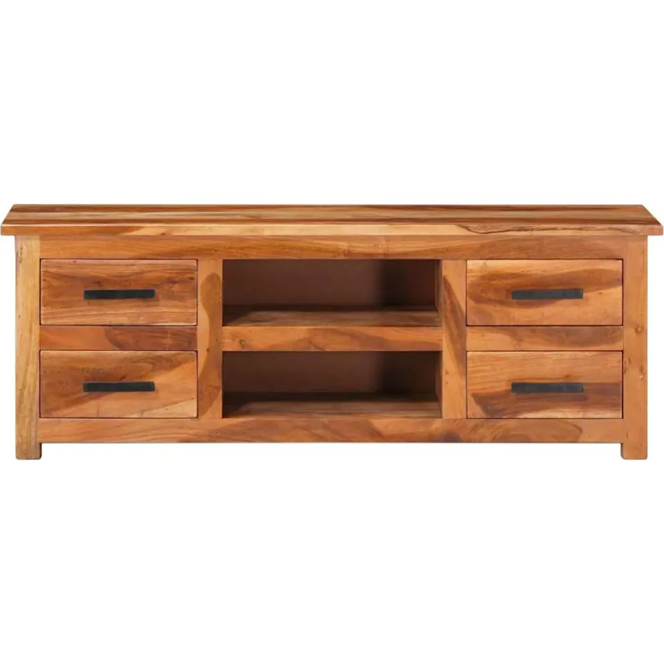 vidaXL Tv-meubel 110x30x40 cm massief hout bruin, foto 2