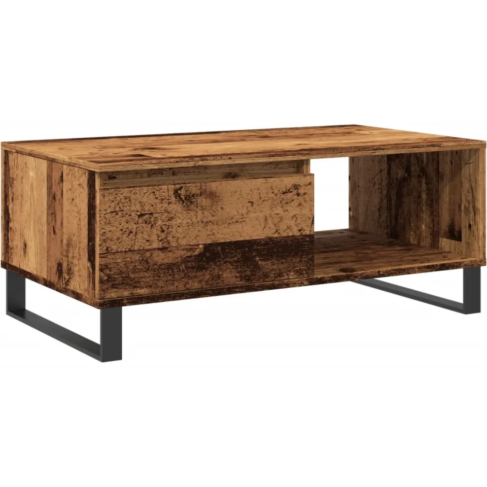 vidaXL Salontafel 90x50x36,5 cm bewerkt hout oud houtkleurig Bruin