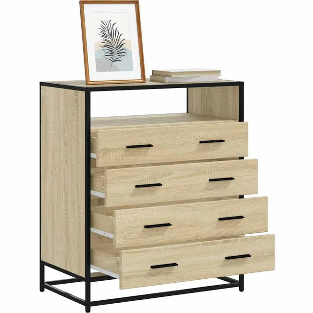 vidaXL Ladekast 70x41x83,5 cm bewerkt hout sonoma eikenkleurig Bruin
