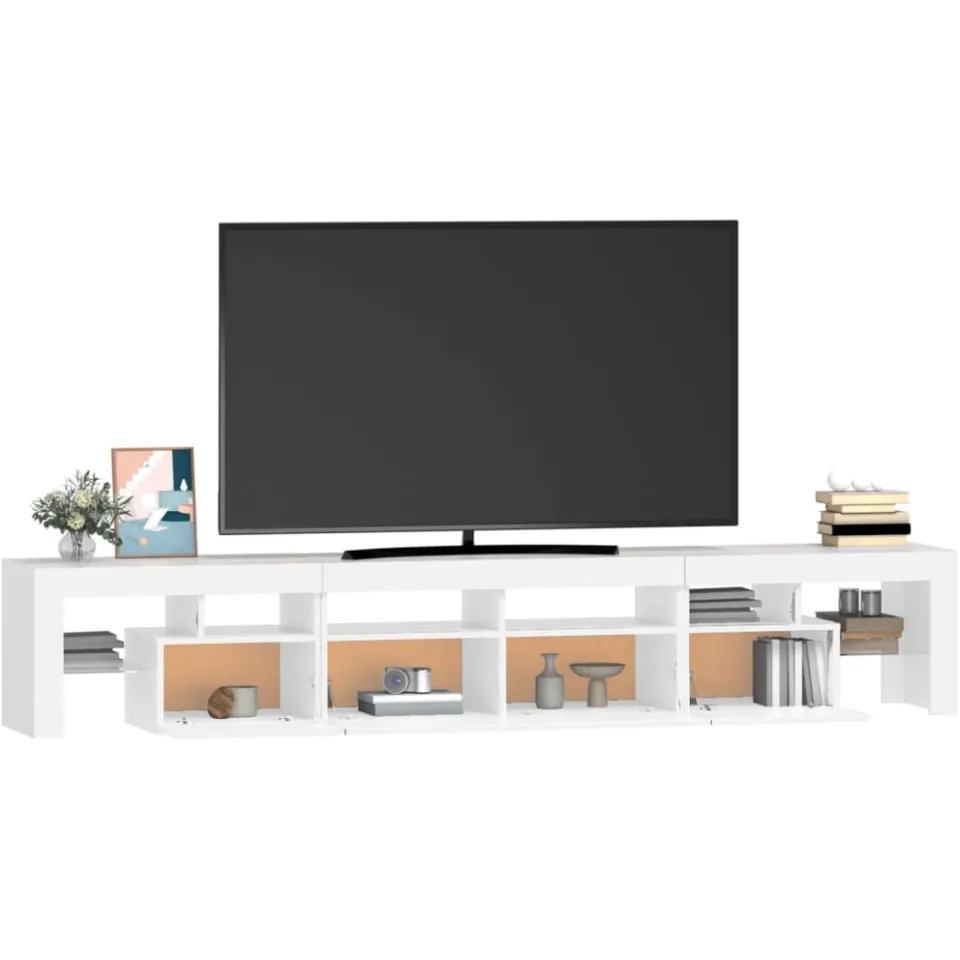 vidaXL Tv-meubel met LED-verlichting 230x36,5x40 cm wit
