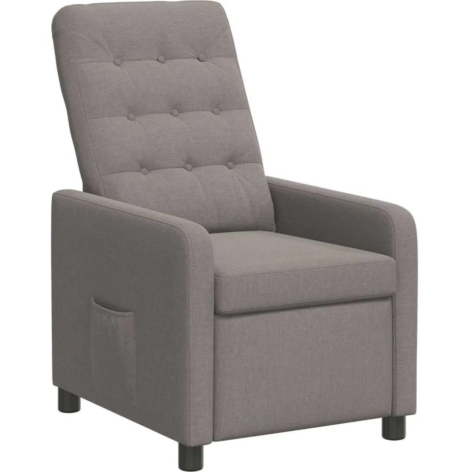 vidaXL Ligstoel Taupe 65 x 93 x 102 cm Stof, foto 4