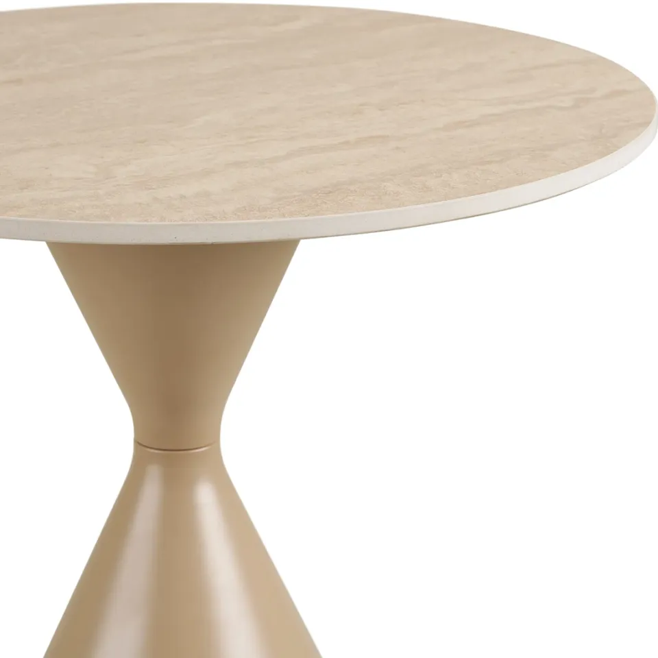 Artichok Anisa metalen bijzettafel met keramiek blad beige - Ø50, foto 4
