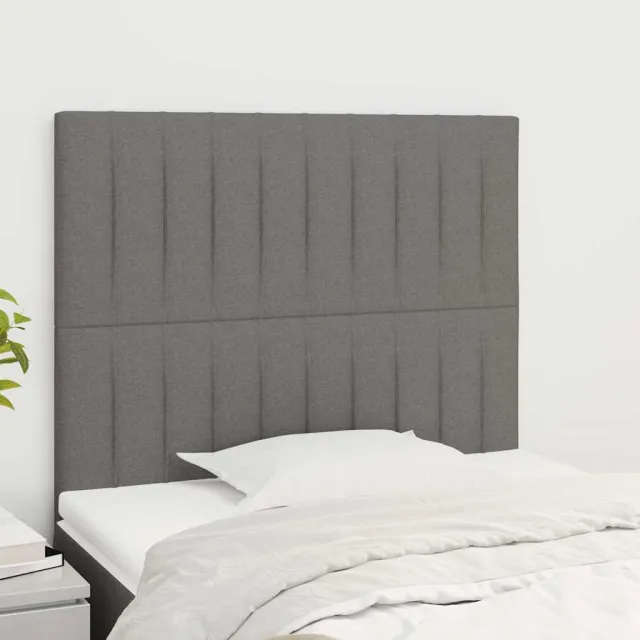 vidaXL Hoofdbord donkergrijs 80x5x118/128 cm Stof grijs
