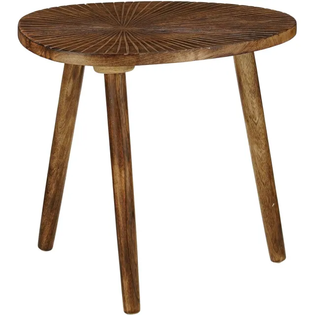 Mica Decorations Pomante Bijzettafel - Tafeltje - Koffietafel van Mangohout - Handig als Plantentafel of Plantenstandaard - Klein Salontafeltje - 50 x 36 x 46 cm - Donkerbruin