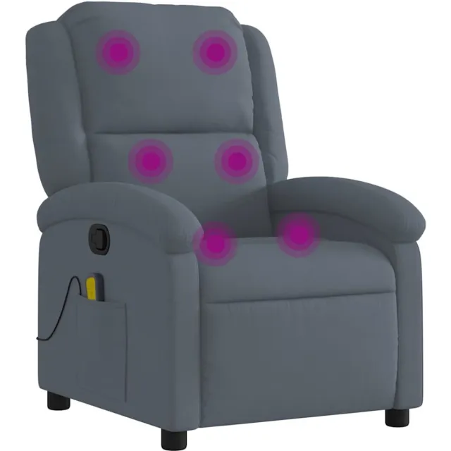 vidaXL Massagestoel - verstelbaar - fluweel - donkergrijs