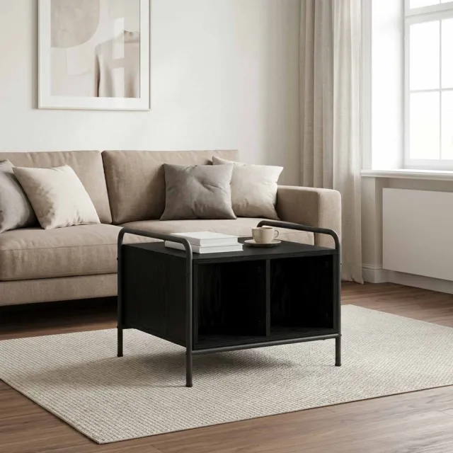 vidaXL Salontafel Zwart eiken 50 x 49 x 41 cm Bewerkt hout, foto 2