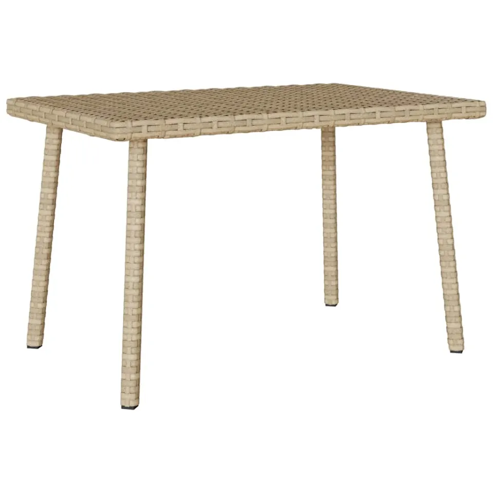vidaXL Tuin salontafel rechthoekig 60x40x37 cm poly rattan beige