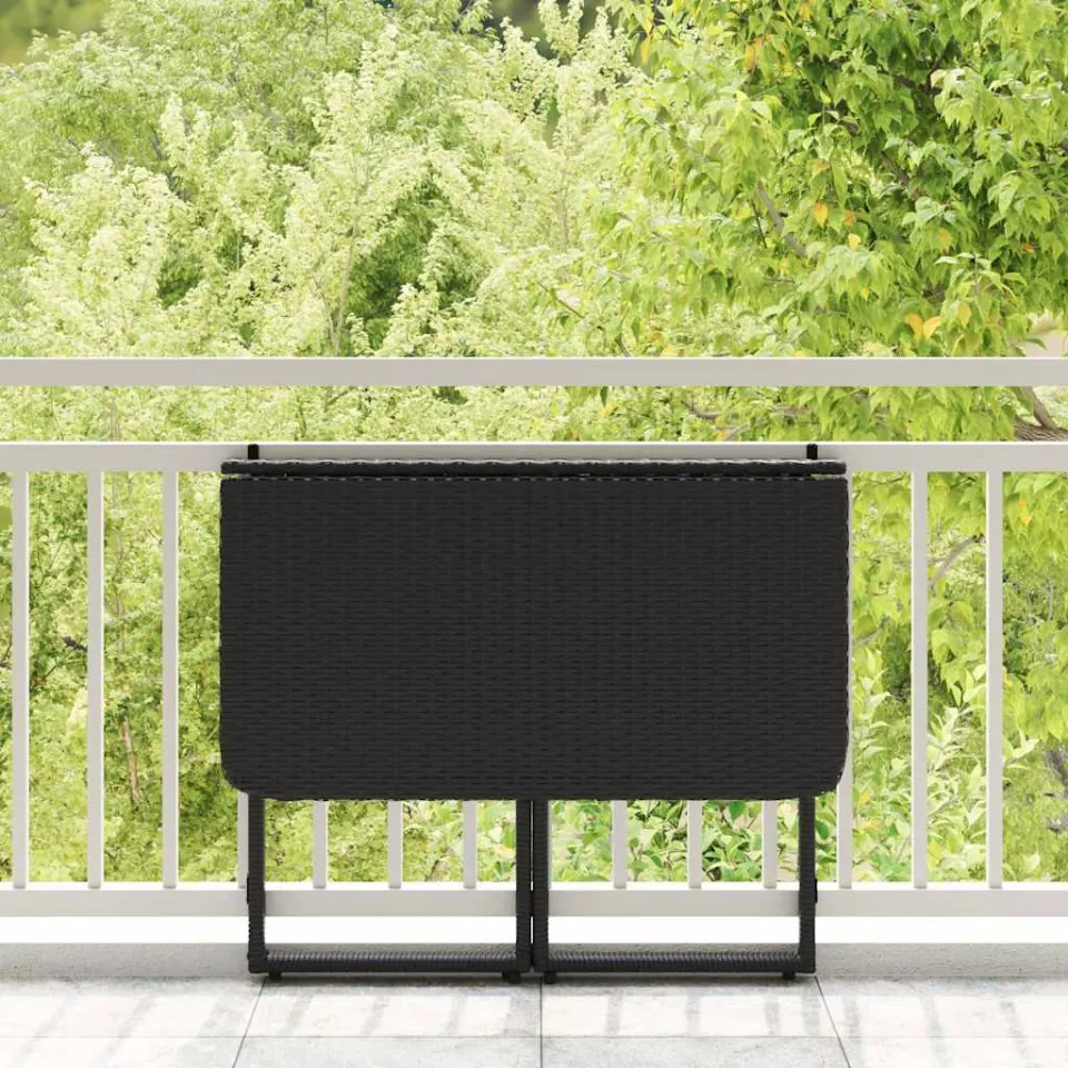 vidaXL Tuintafel inklapbaar 90x51x75 cm poly rattan zwart, foto 3