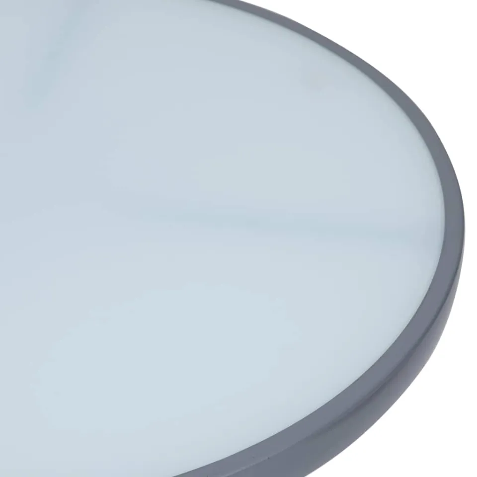 vidaXL Tuintafel 80 cm staal en glas lichtgrijs grijs, foto 3