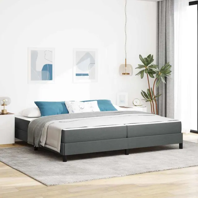 vidaXL Boxspringbed Donkergrijs 200 x 200 cm Stof