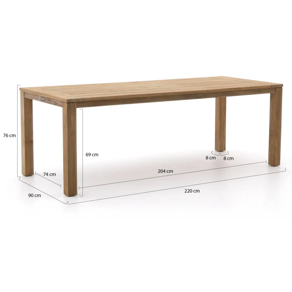 Intenso Furniture Intenso Umbria/ROUGH-S 220cm dining tuinset 7-delig verstelbaar bruin, foto 3