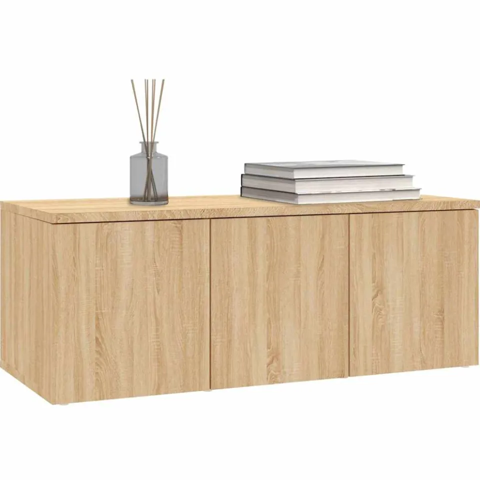 vidaXL Tv-meubel 80x34x30 cm bewerkt hout sonoma eikenkleurig Bruin