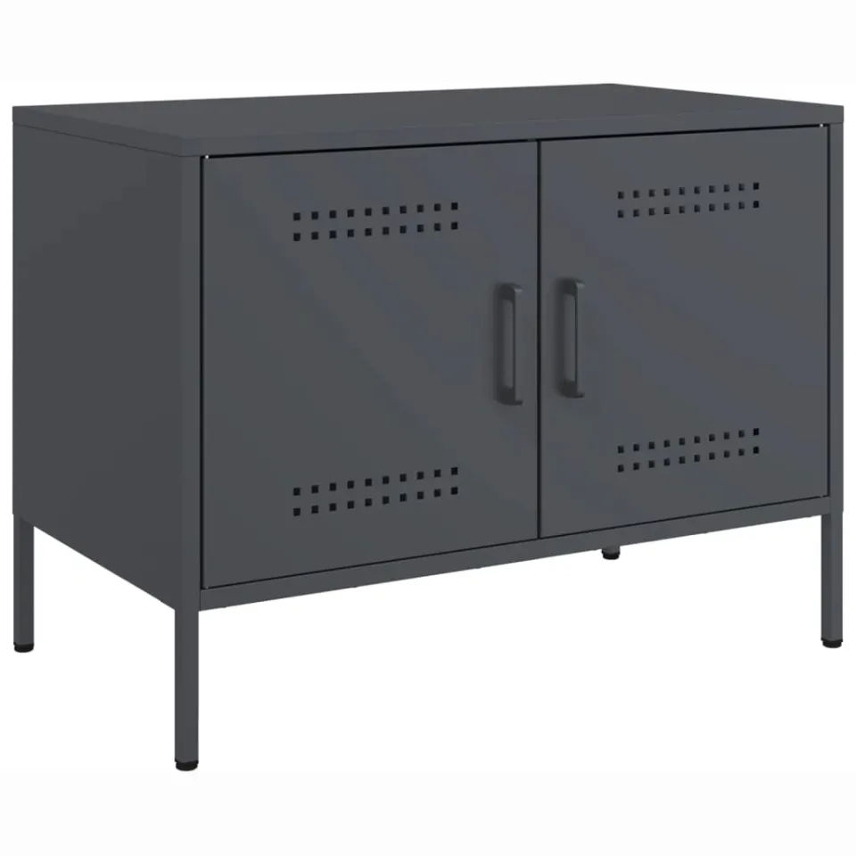 vidaXL Tv-meubel 68x39x50,5 cm staal antracietkleurig Anthraciet