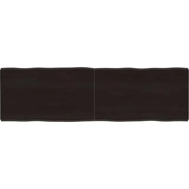 vidaXL Tafelblad natuurlijke rand 140x40x(2-4)cm eikenhout donkerbruin