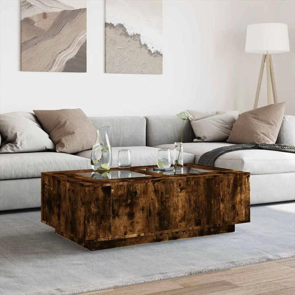 vidaXL Salontafel met Infinity LED 116x69x40 cm gerookt eikenkleurig, foto 4