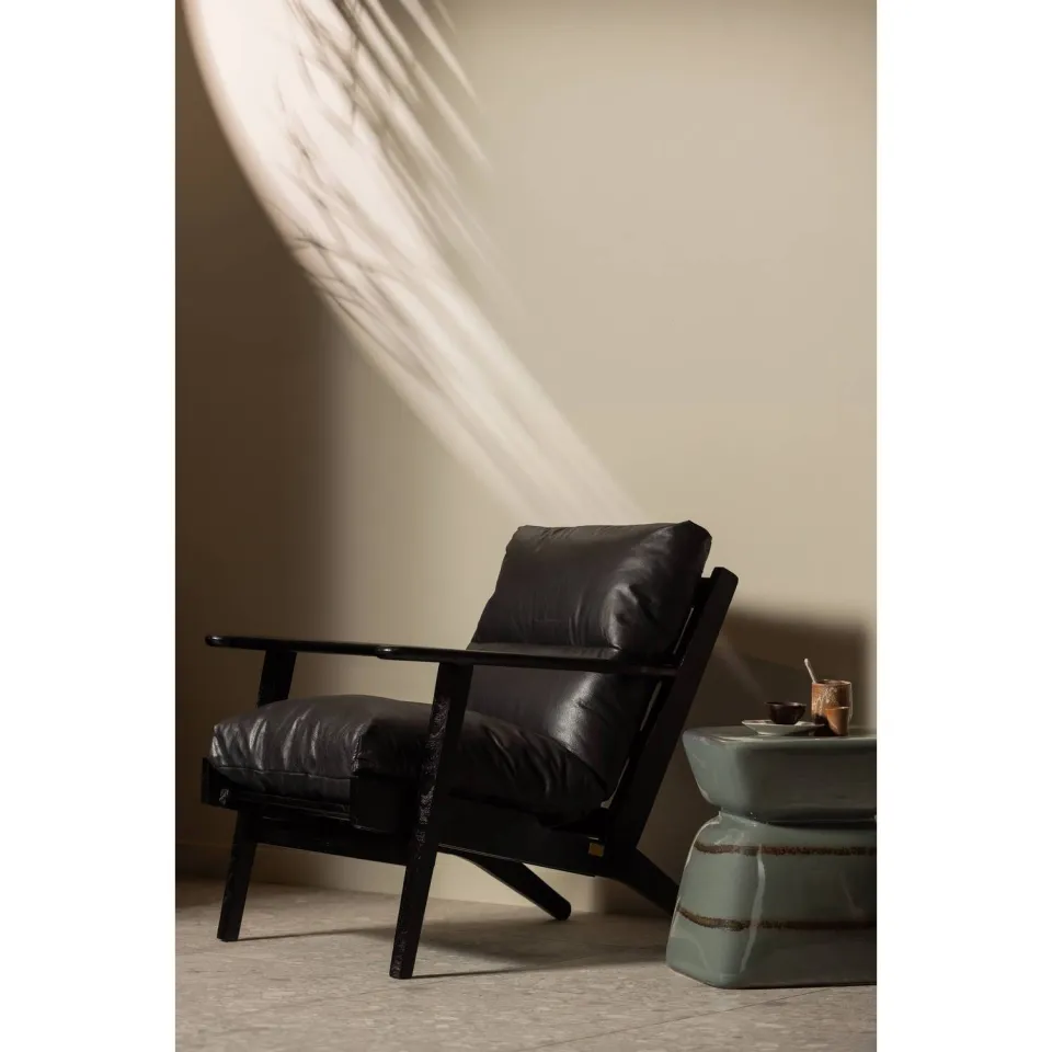 WOOOD Houston Fauteuil - Bouclé/Hout - Naturel - 86x71x71, foto 3