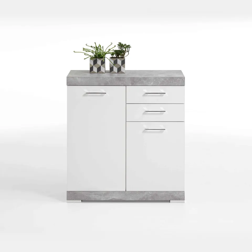 Opbergkast Hermes Beton 80x35x90 cm - 2 grijs | wit, foto 2