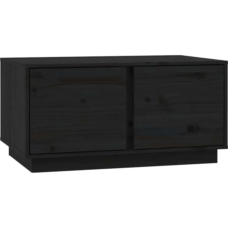vidaXL Salontafel 80x50x40 cm massief grenenhout zwart