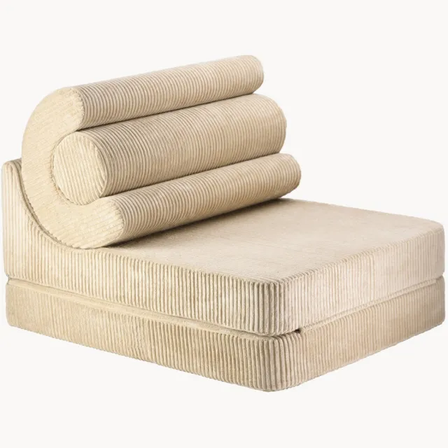 Wigiwama Handgemaakte vouwstoel Flipster van corduroy beige