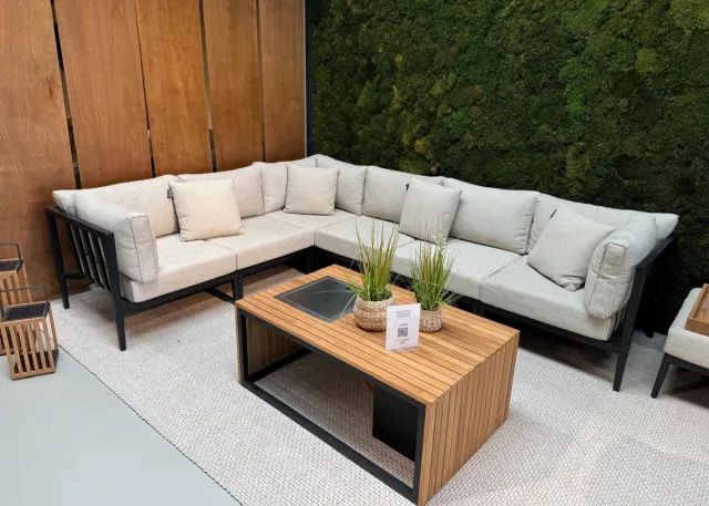 Belito Daan XL Hoek Loungeset | Aluminium | Carbon Black | Nr. 2 Links Showroommodel Antraciet