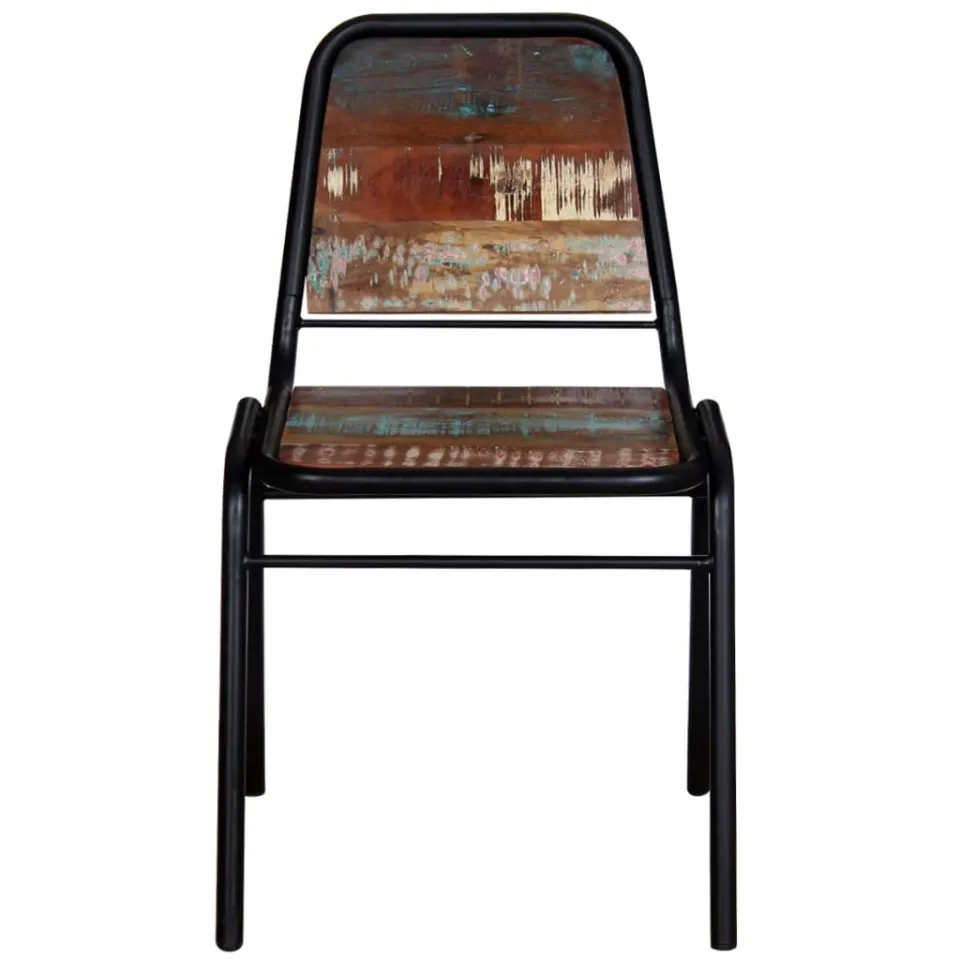 vidaXL Eetkamerstoelen 4 st massief gerecycled hout meerkleurig, foto 3