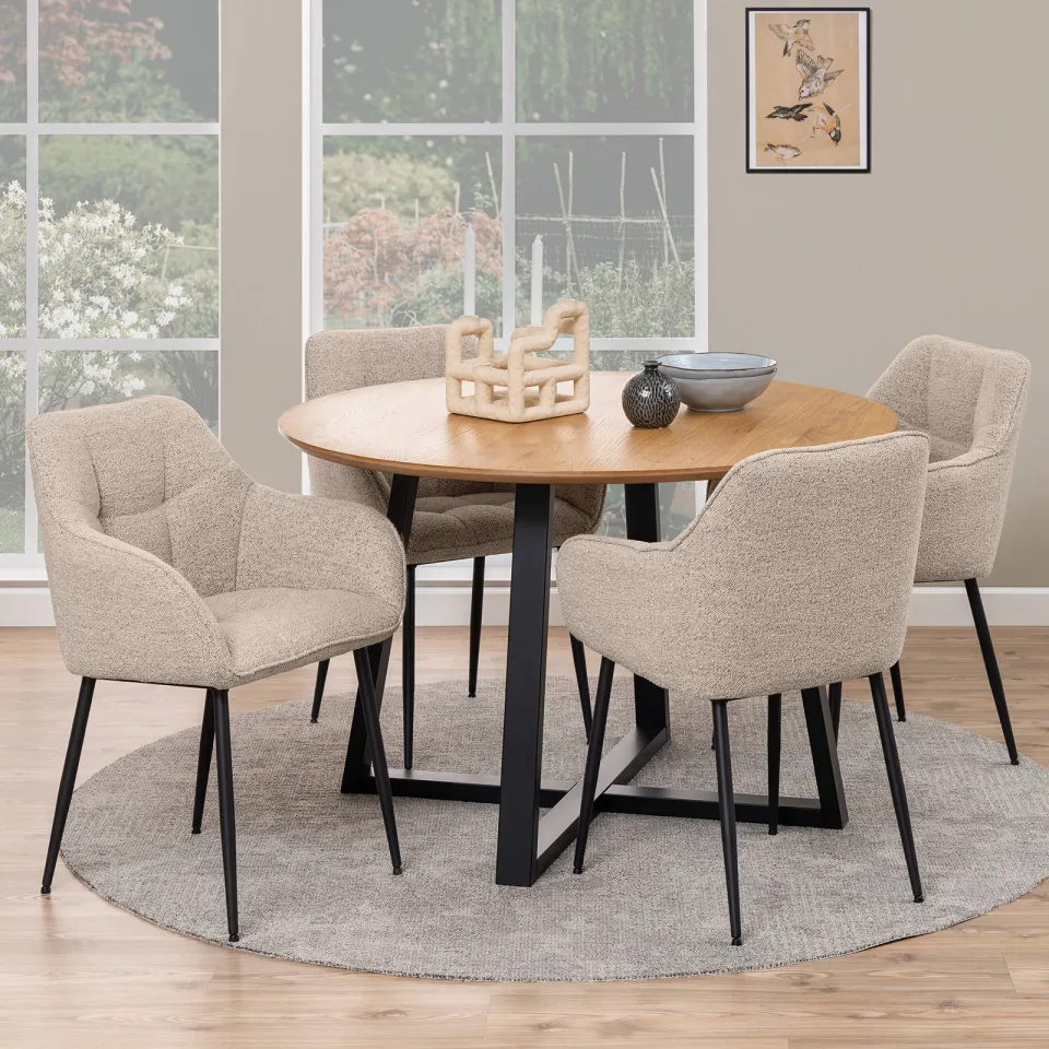 Wehkamp Home Bryssa eetkamerstoel beige, foto 5