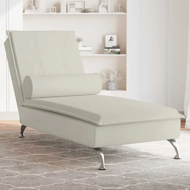 vidaXL Massage chaise longue met bolster fluweel roze, foto 2