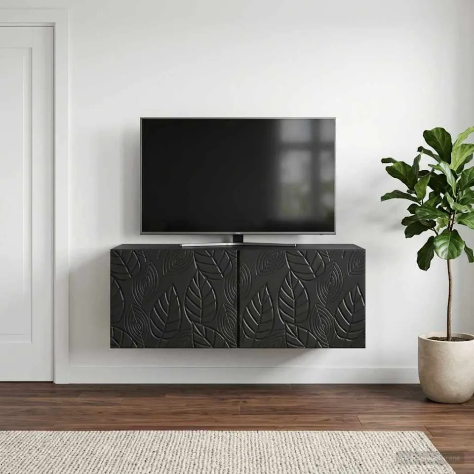 vidaXL Wandbeugel TV-kast 59,5 x 31 cm Zwart Bewerkt hout, foto 3