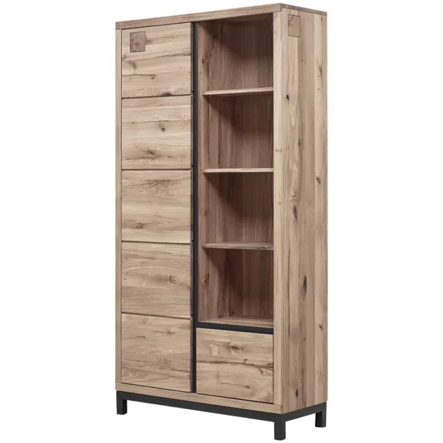 MASSIVMOEBEL24 .DE wilde eik boekenkast beige massief hout 100x40x200 cm (BxTxH) geolied volledig massief gemonteerd VILLANDERS #239