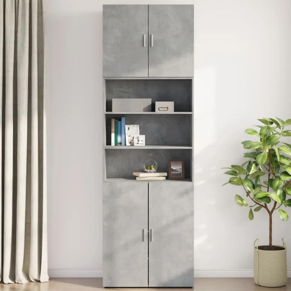 vidaXL Wandkast 80x42,5x64 cm bewerkt hout betongrijs grijs, foto 2