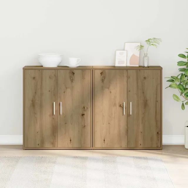 vidaXL Dressoir 2 st Artisan Eiken 60 x 31 x 70 cm Bewerkt hout Bruin