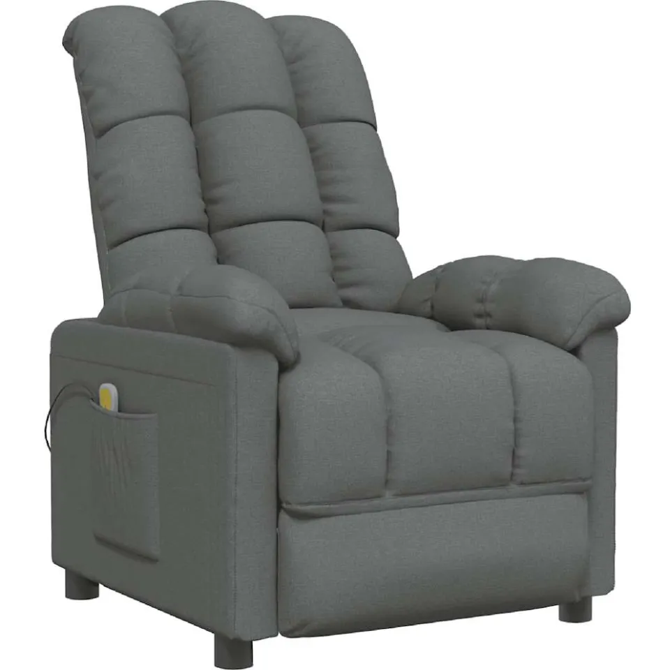 vidaXL Massagestoel stof donkergrijs grijs, foto 3