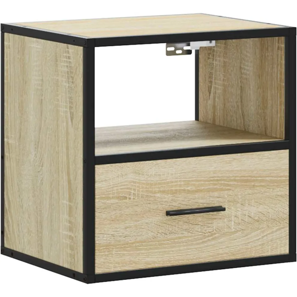 vidaXL Nachtkastje wandgemonteerd 40x31x39,5 cm sonoma eikenkleurig Bruin