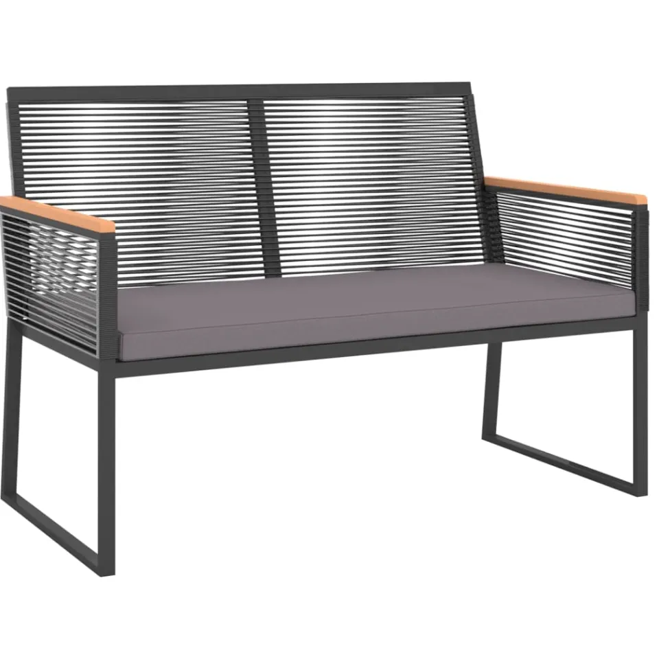 vidaXL 4-delige Loungeset met kussens staal zwart, foto 3